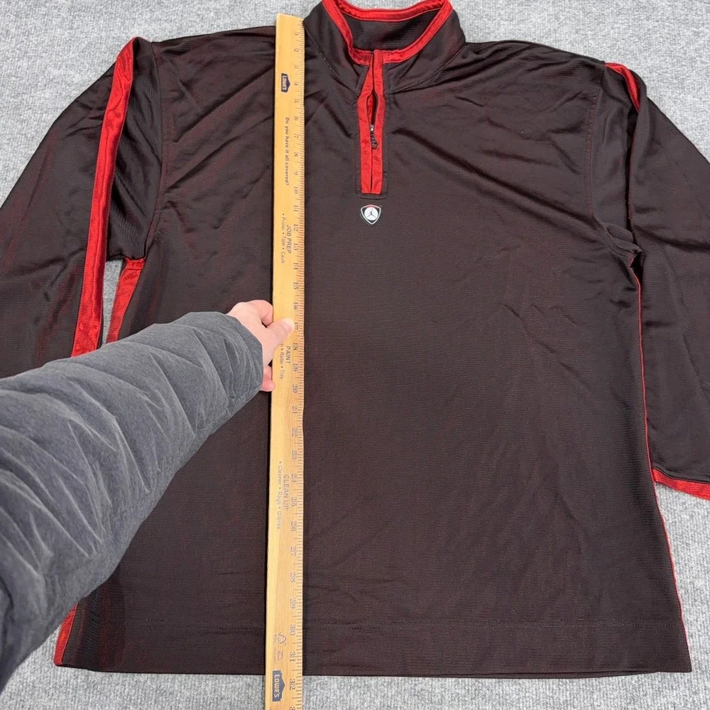 Vintage Air Jordan Shirt Mens Large Black Red Logo Golf‎ Nylon Training 1/4 Zip